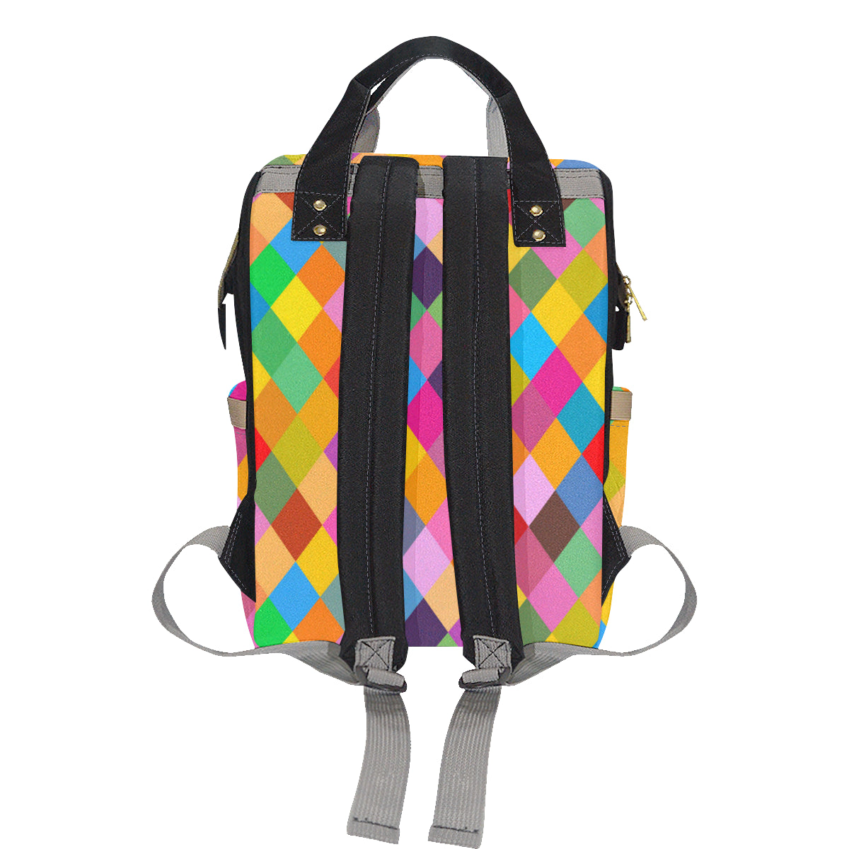 Harlequin Pattern Print Design 02 Diaper Bag Backpack