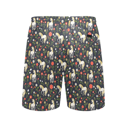 Unicorn Print Design LKS301 Men's Swim Trunks Beach Shorts