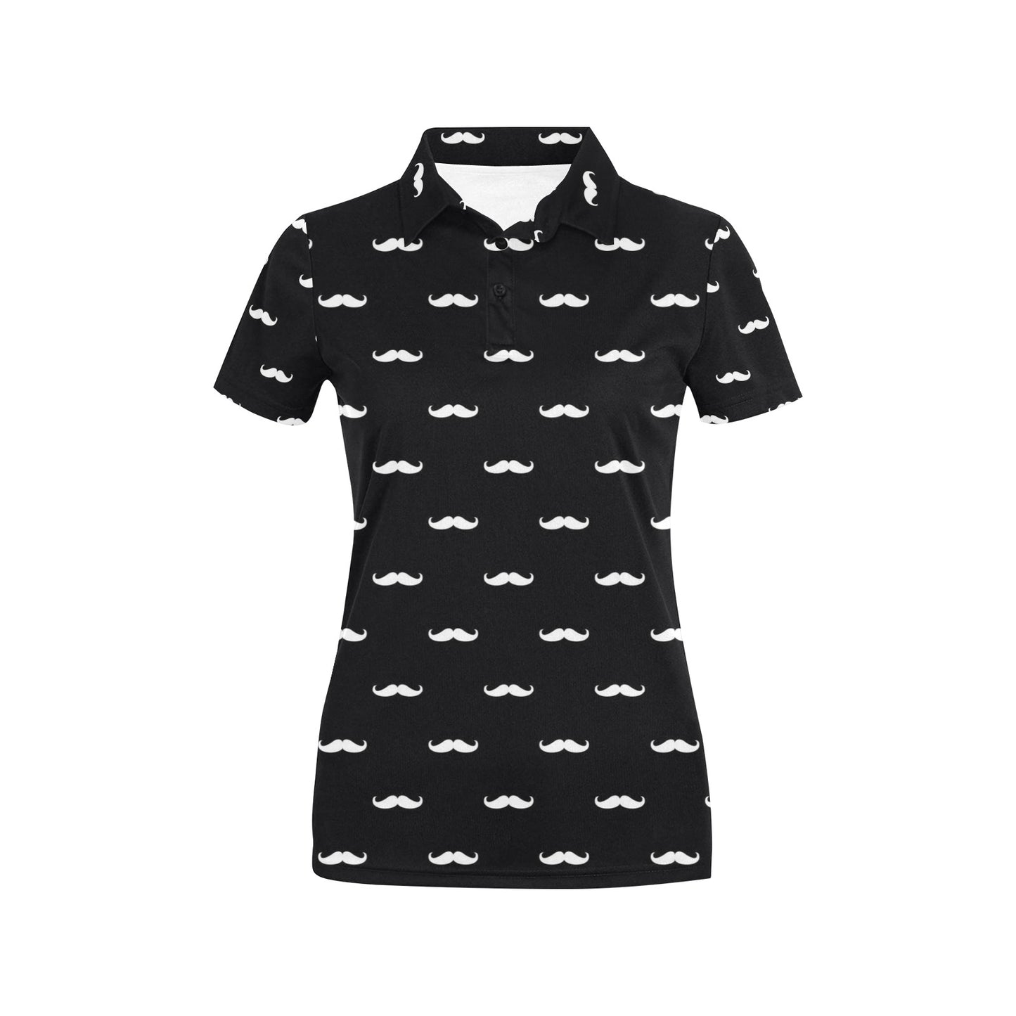 Mustache Pattern Print Design A04 Women's Polo Shirt