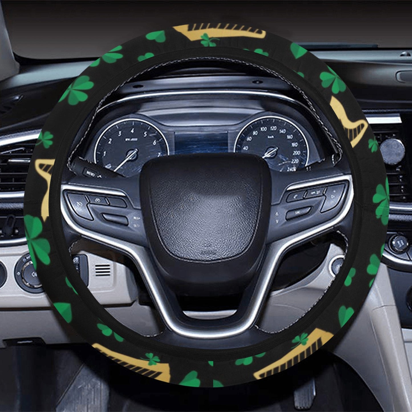 Harp Print Design LKS402 Steering Wheel Cover with Elastic Edge