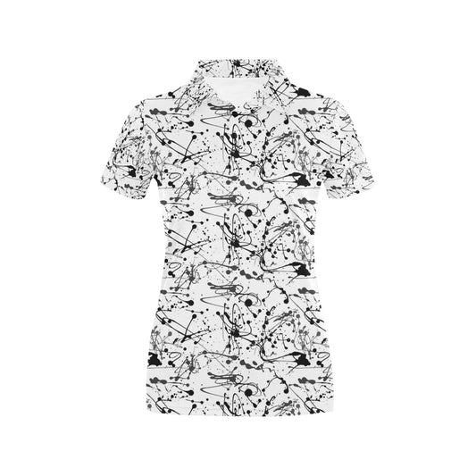 Splatter Print Design LKS305 Women's Polo Shirt