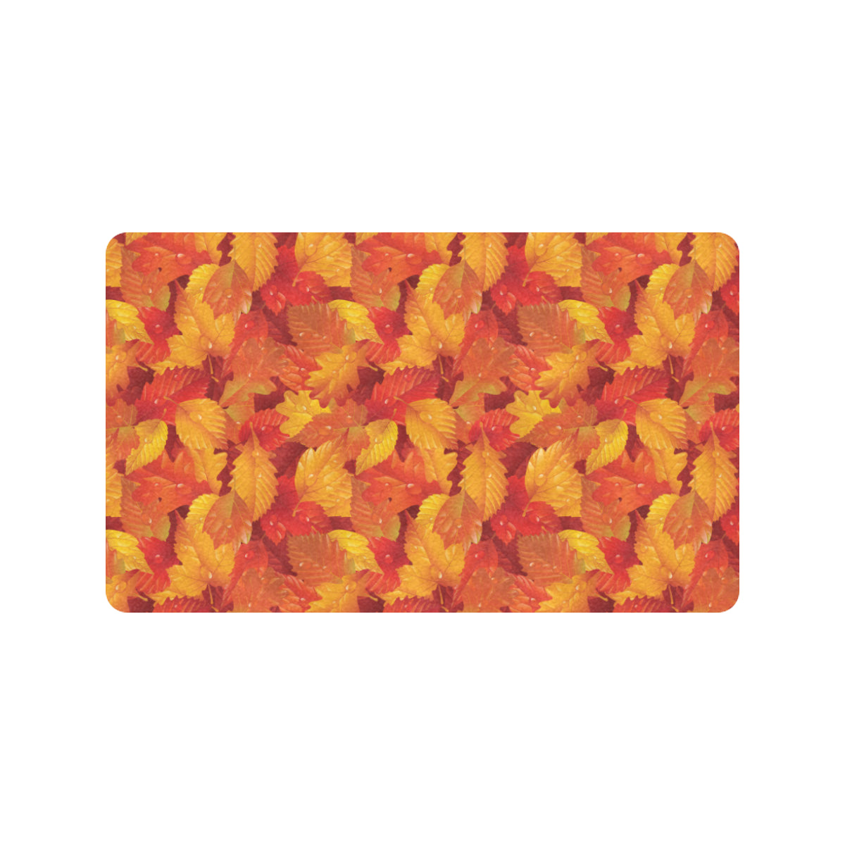 Elm Leave Autum Print Pattern Rubber Doormat