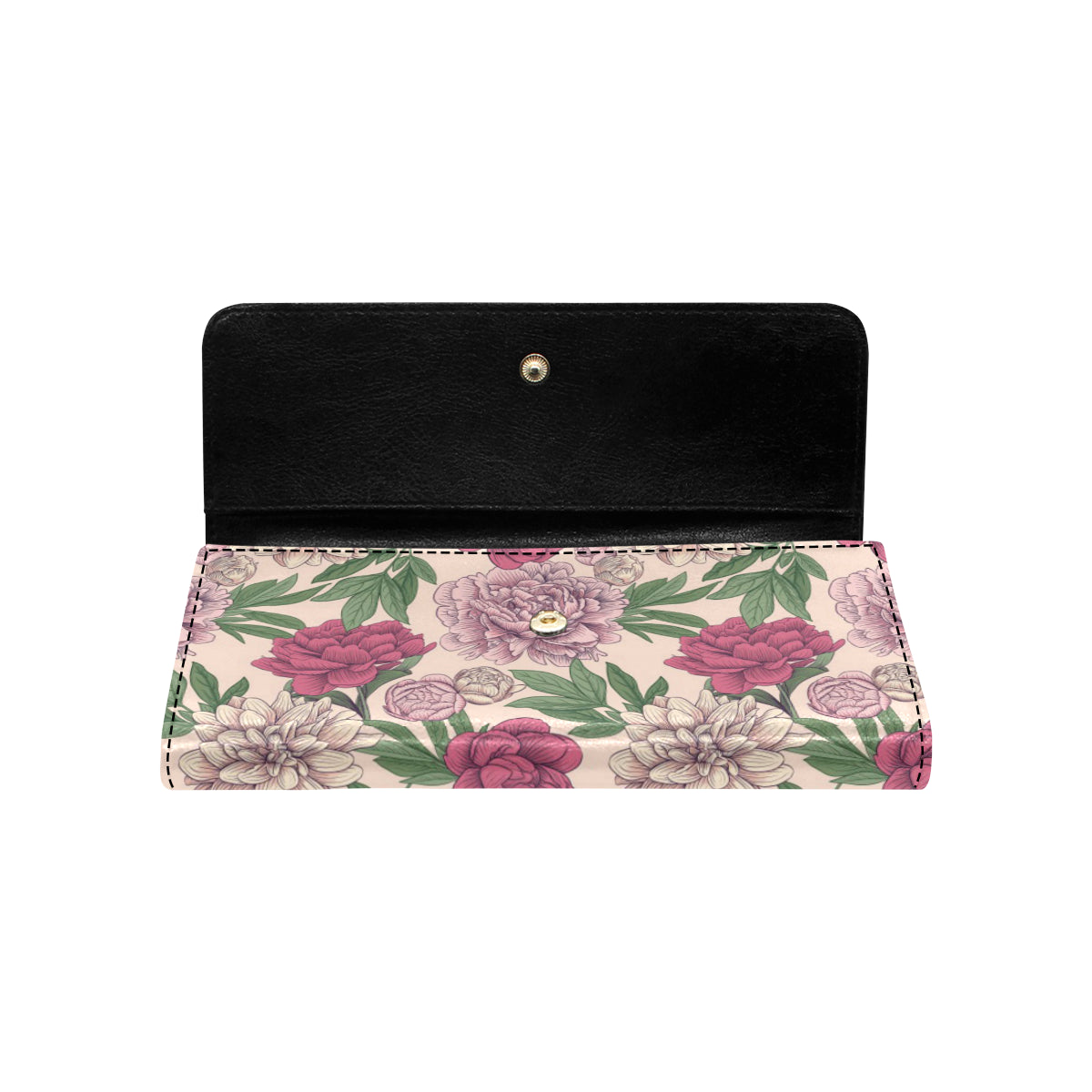 Peony Pattern Print Design A01 Women's Trifold Wallet