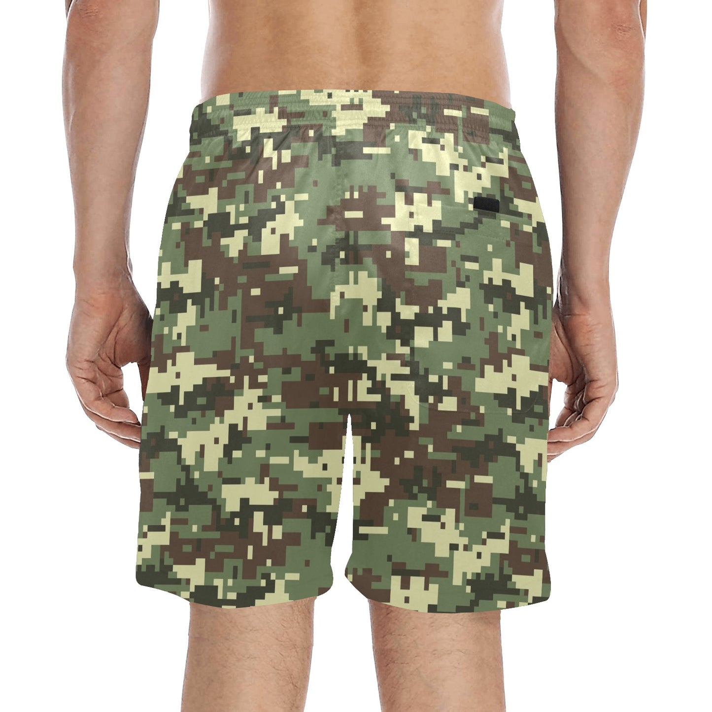 ACU Digital Army Camouflage Men's Swim Trunks Beach Shorts