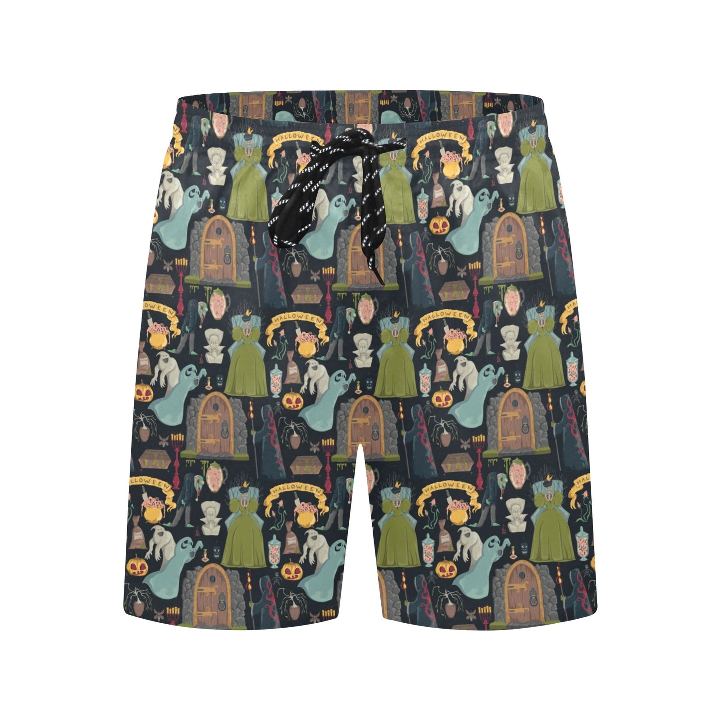 Creepy Halloween Print Design LKS304 Men's Swim Trunks Beach Shorts