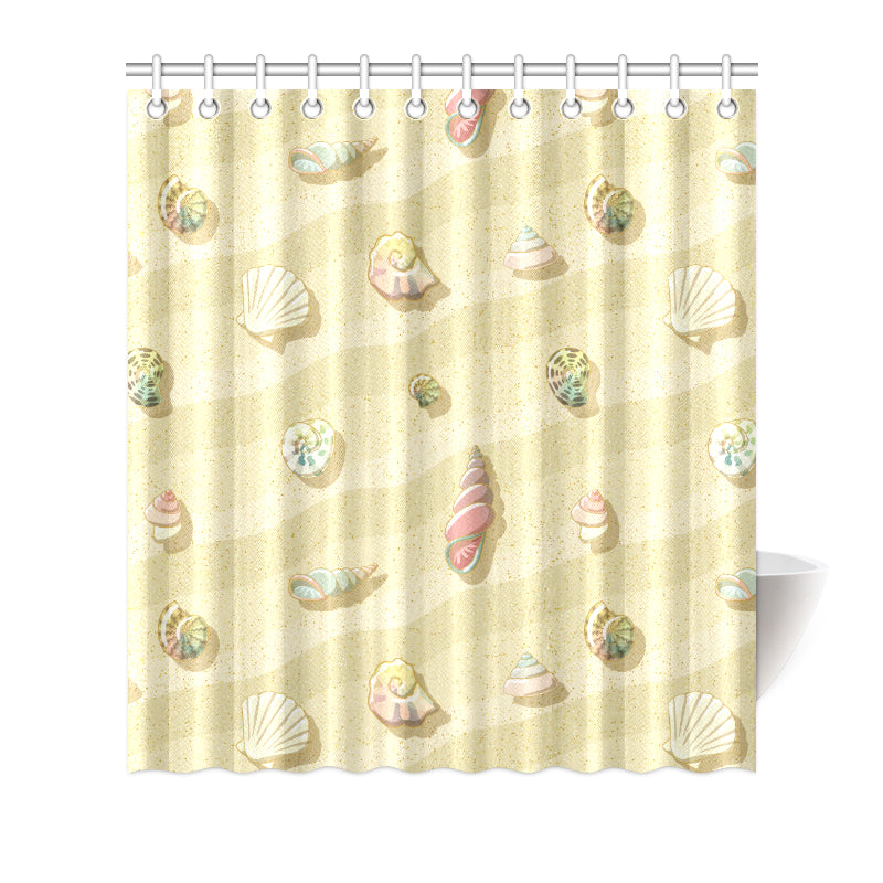 Beach with Seashell Theme Shower Curtain