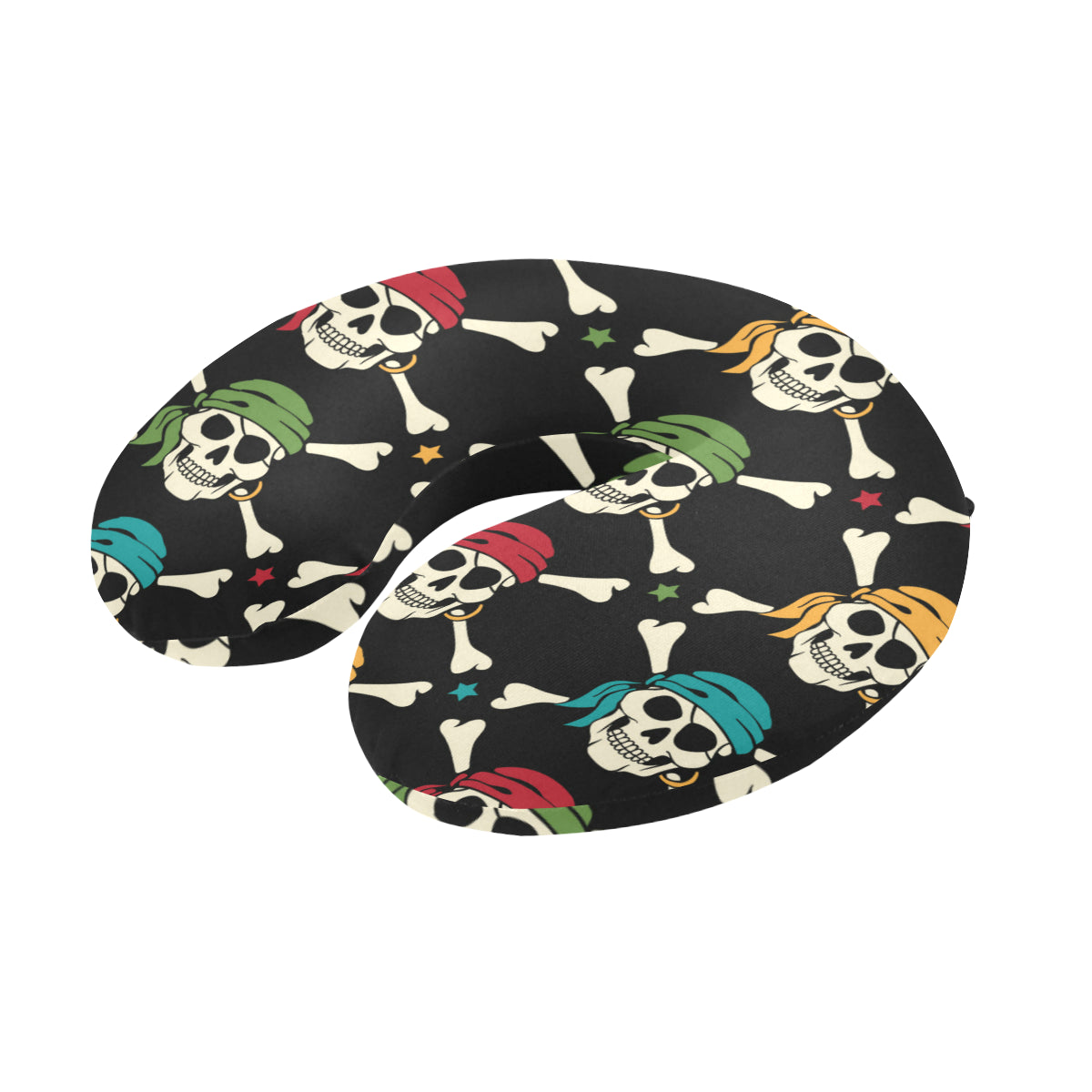 Pirate Pattern Print Design A01 U-Shaped Travel Neck Pillow