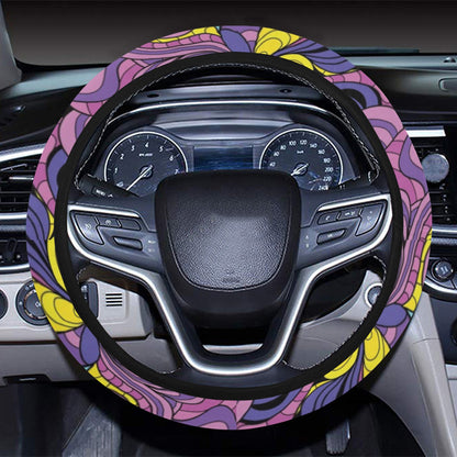 Trippy Print Design LKS305 Steering Wheel Cover with Elastic Edge