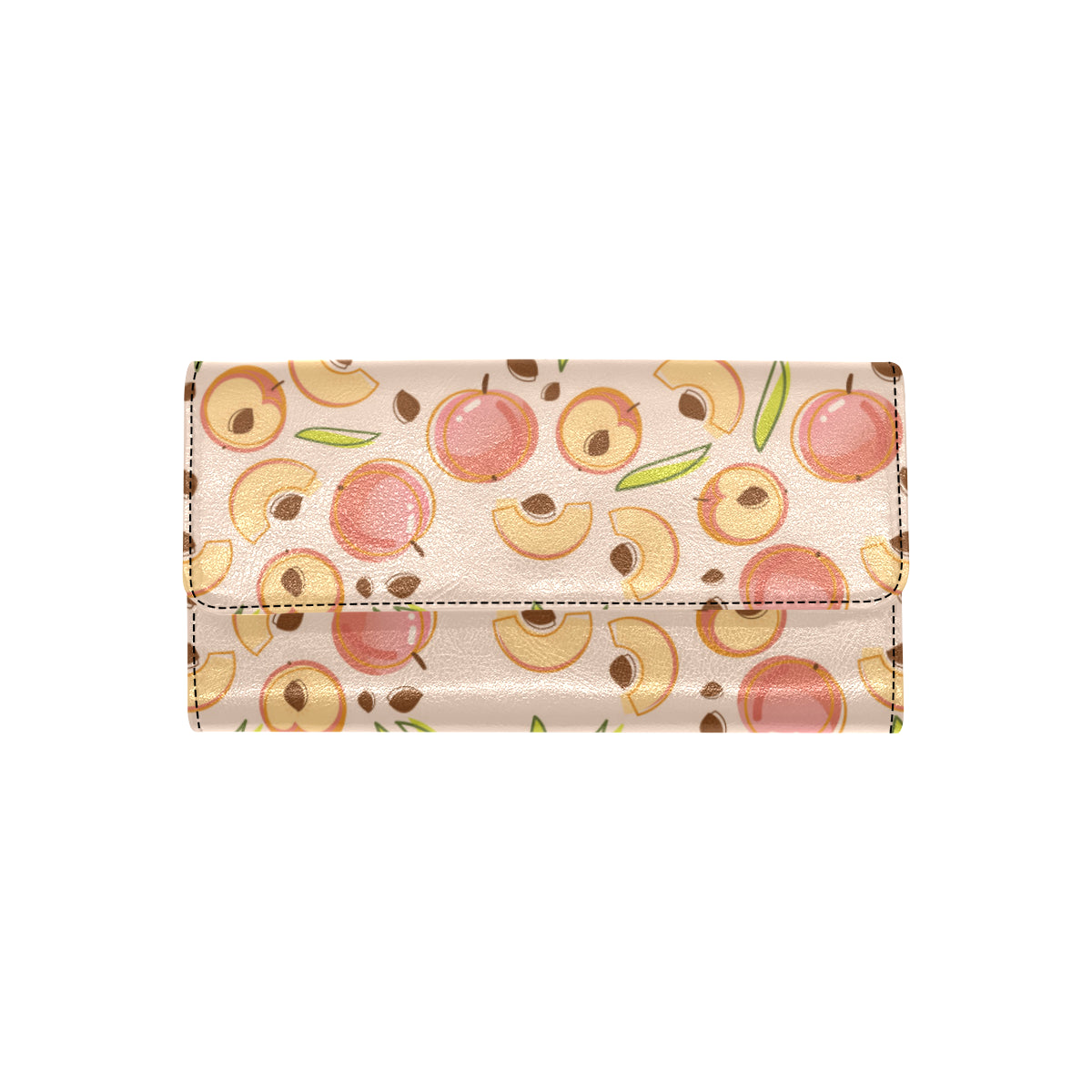 Peach Pattern Print Design A01 Women's Trifold Wallet