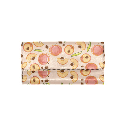Peach Pattern Print Design A01 Women's Trifold Wallet