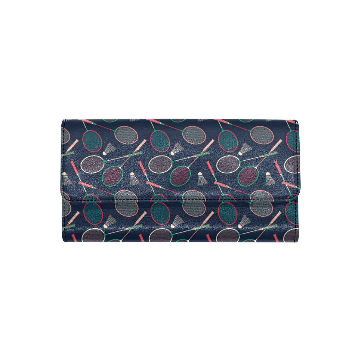 Badminton Pattern Print Design 03 Women's Trifold Wallet