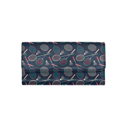 Badminton Pattern Print Design 03 Women's Trifold Wallet