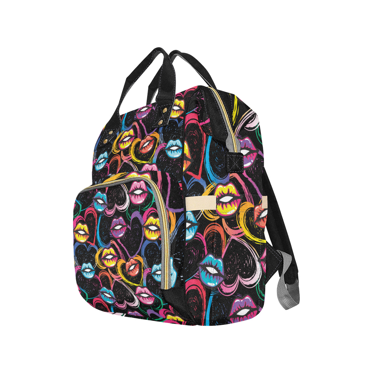 Pop Art Lip Pattern Print Design A03 Diaper Bag Backpack