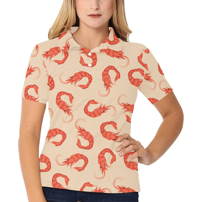 Prawn Pattern Print Design 02 Women's Polo Shirt