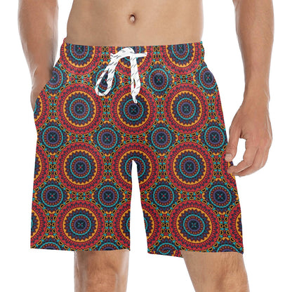 Bohemian Mandala Style Print Men's Swim Trunks Beach Shorts