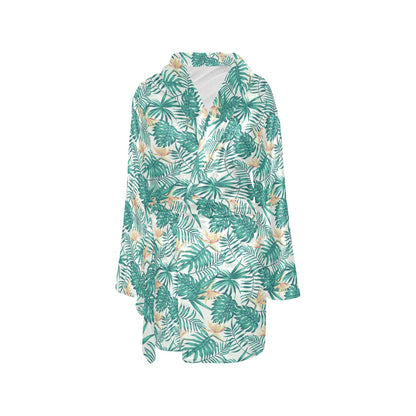 Bird Of Paradise Pattern Print Design 05 Women's Fleece Robe