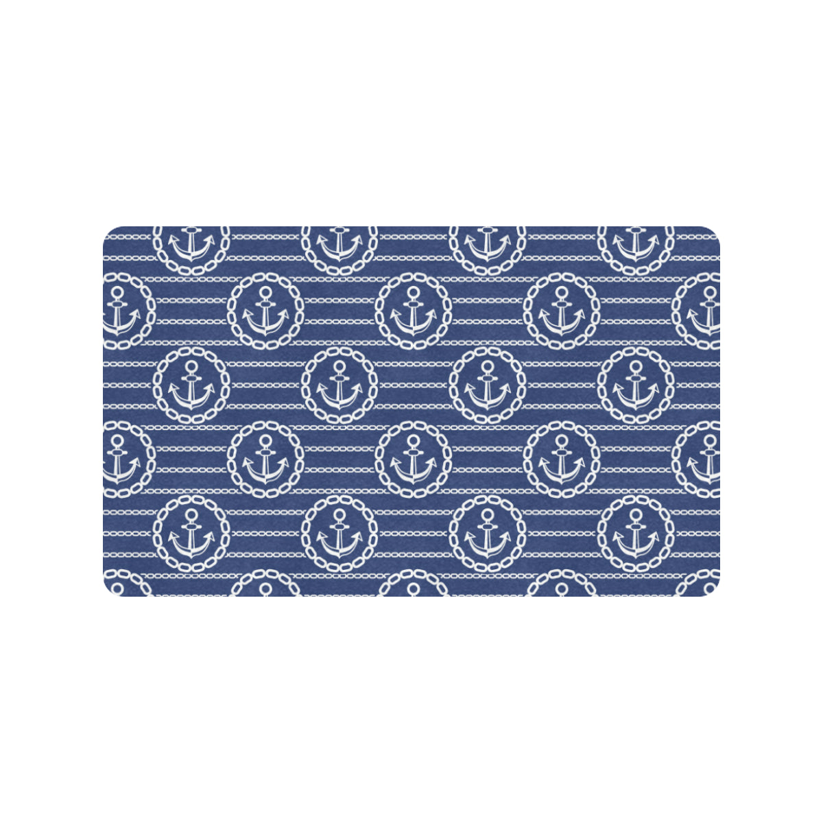 Anchor Stripe Pattern Rubber Doormat