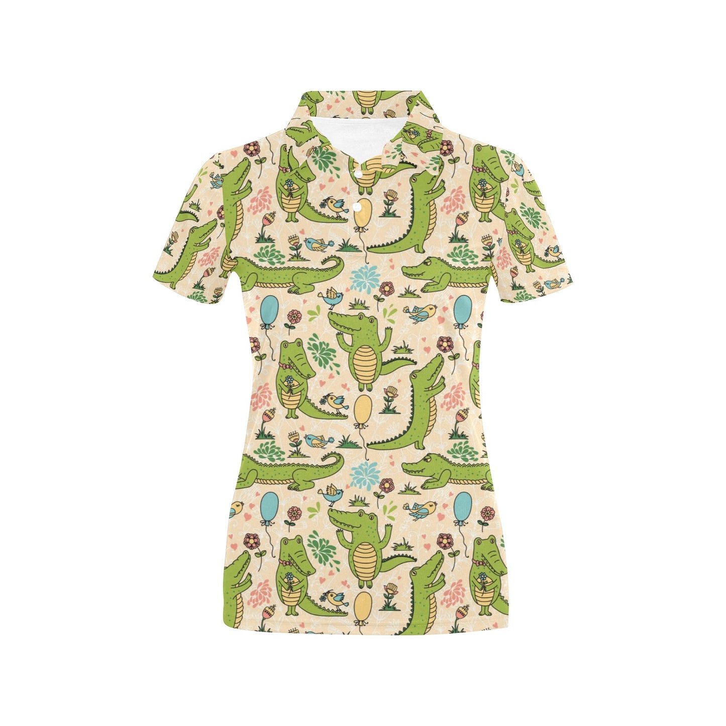 Alligator Pattern Print Design 01 Women's Polo Shirt