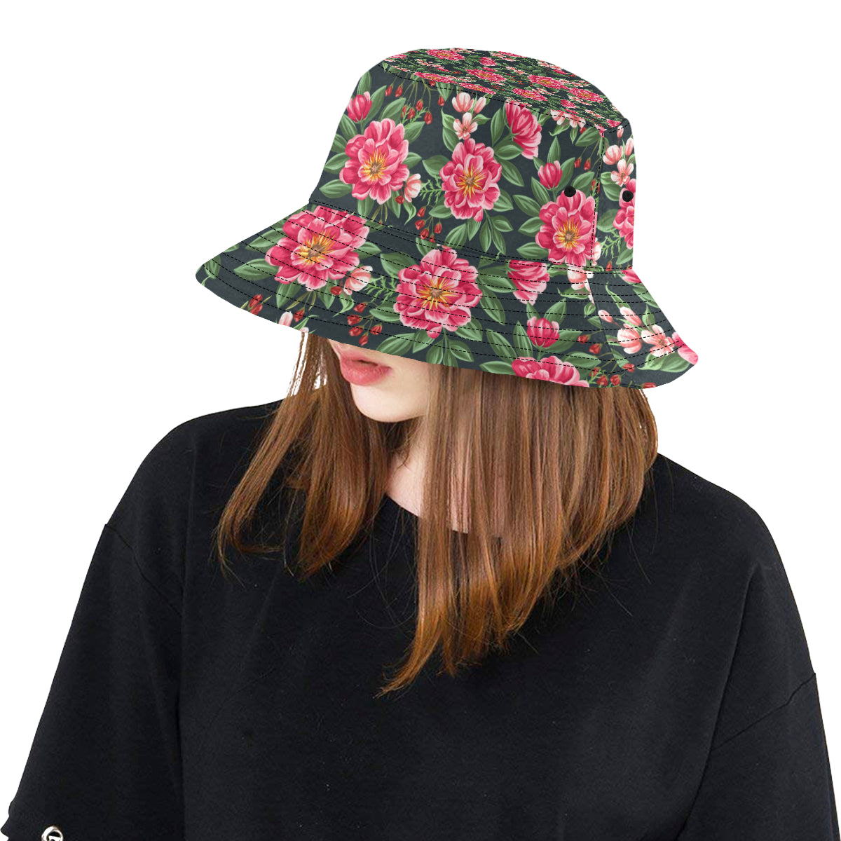 Summer Floral Pattern Print Design SF06 Unisex Bucket Hat