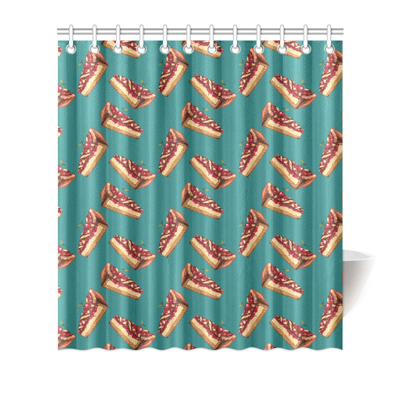 Cheesecake Cherry Pattern Print Design CK03 Shower Curtain