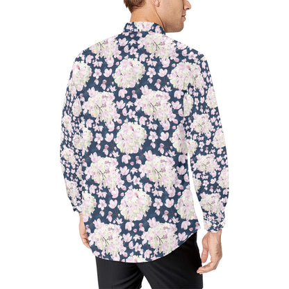 Sakura Print Design LKS305 Men's Long Sleeve Dress Shirt