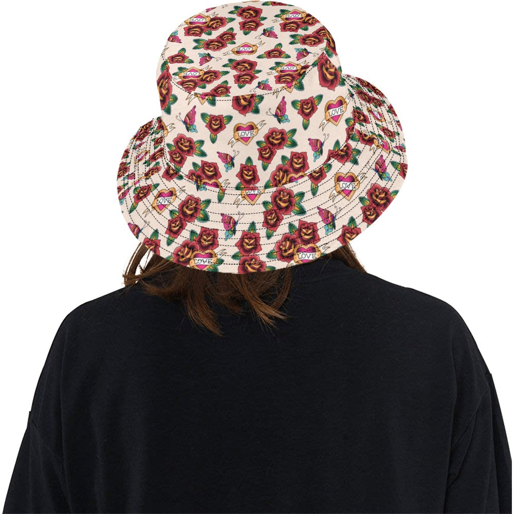 Tattoo Rose Print Design LKS302 Unisex Bucket Hat