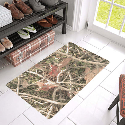 Camouflage Realistic Tree Authumn Print Rubber Doormat