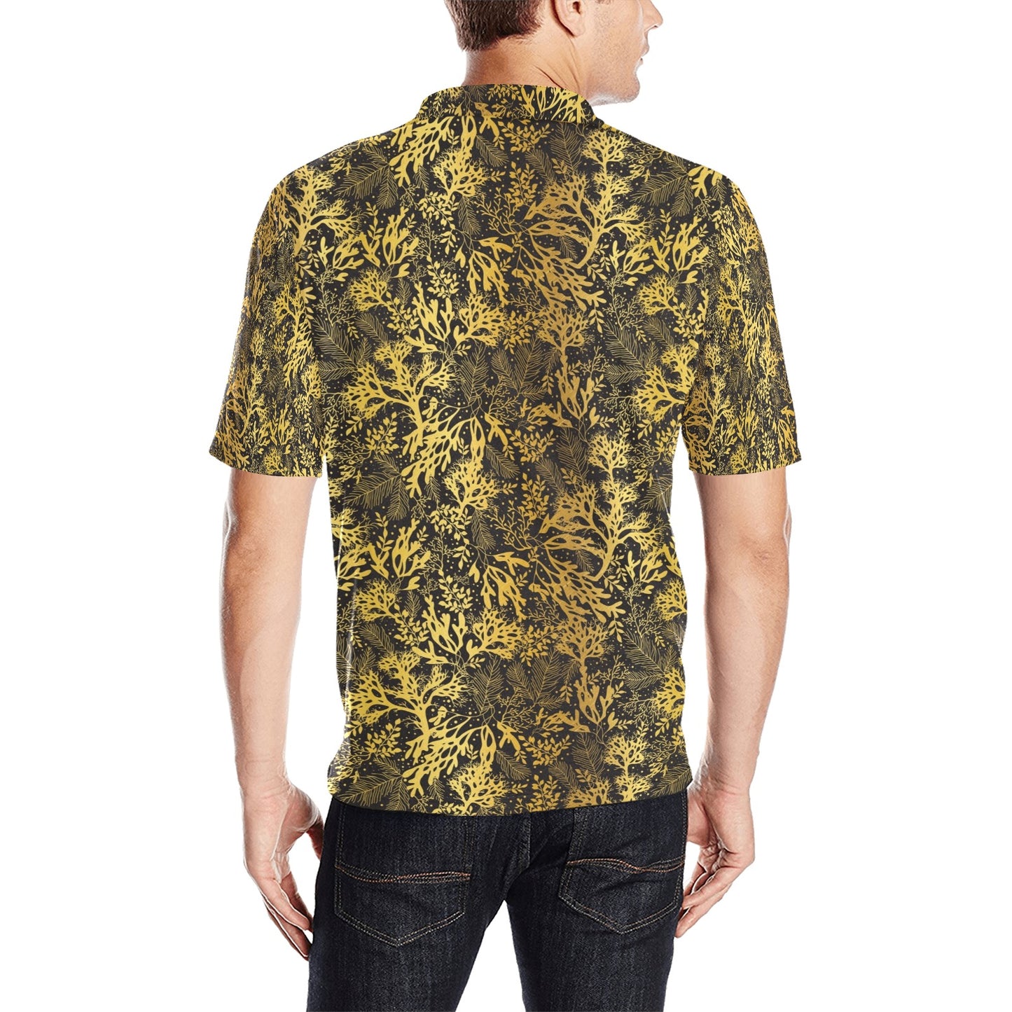 Seaweed Print Design LKS303 Men Polo Shirt