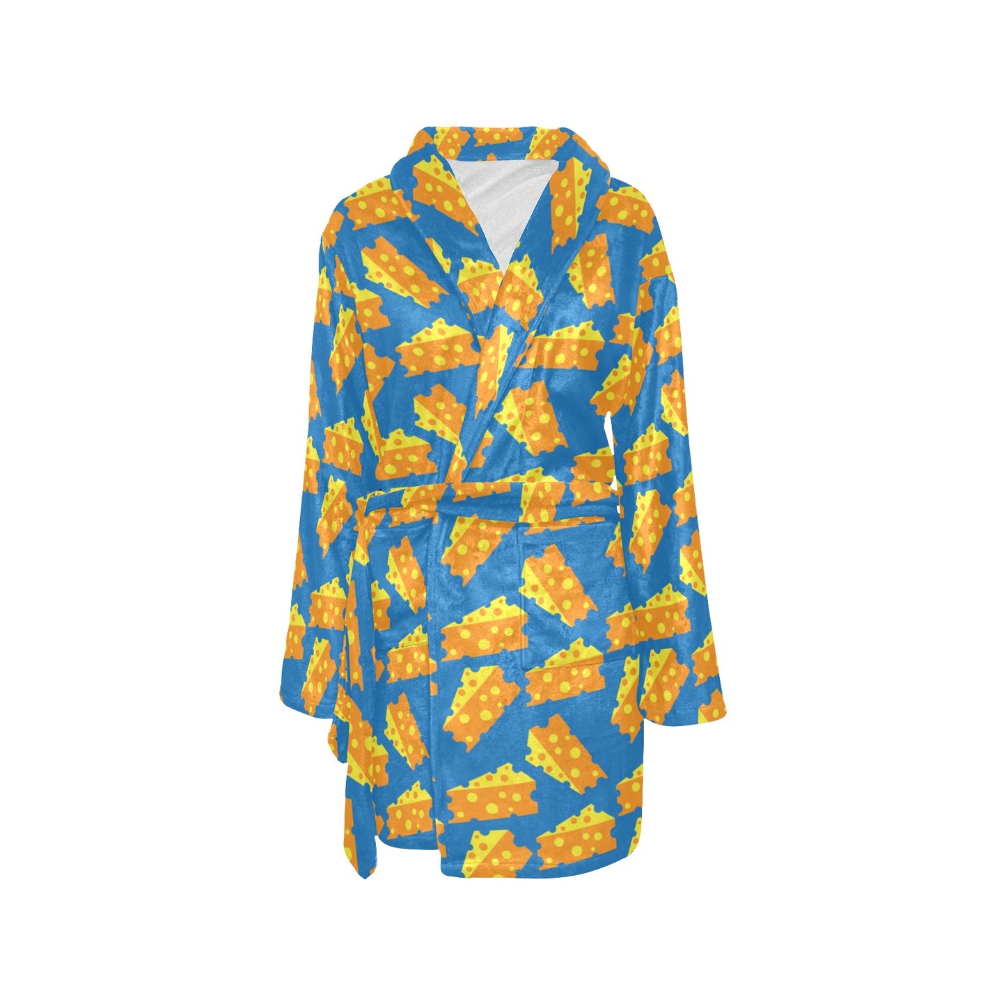Cheese Pattern Print Design 05 Women's Fleece Robe
