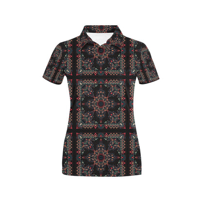 Bandana Print Design LKS307 Women's Polo Shirt