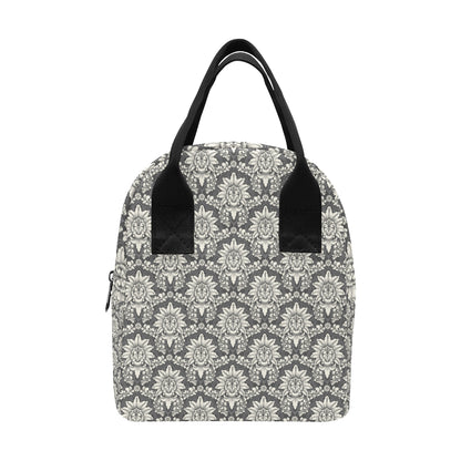 Damask Elegant Print Pattern Insulated Lunch Bag