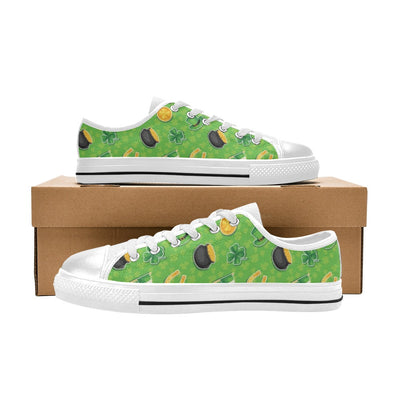 Shamrock Saint Patrick's Day Print Design LKS302 Women's White Low Top Shoes