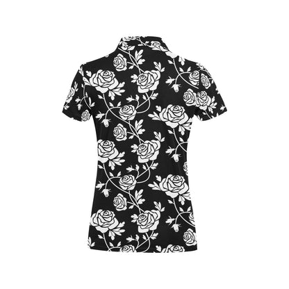 Rose Pattern Print Design RO013 Women's Polo Shirt