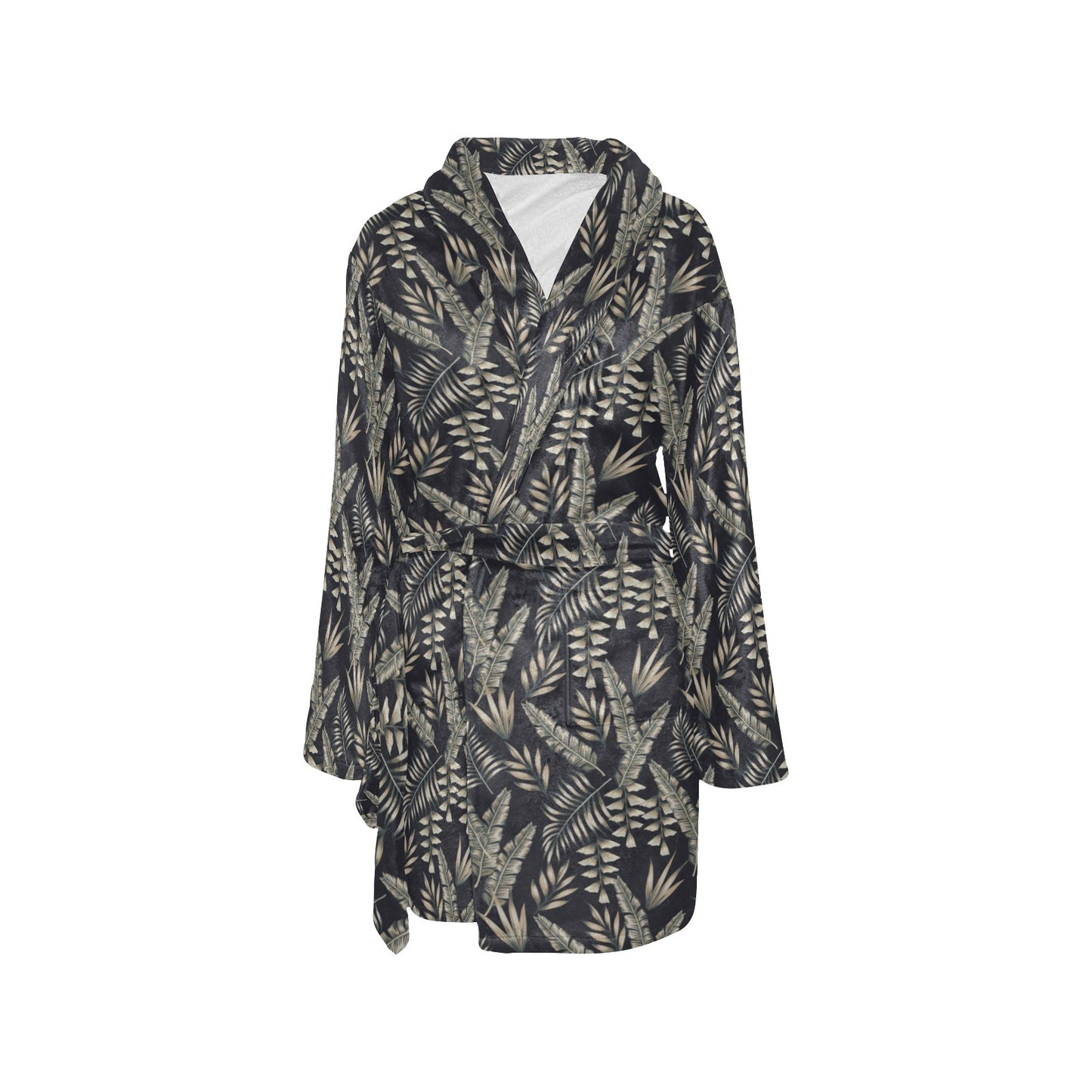Banana Leaf Pattern Print Design 07 Women's Fleece Robe
