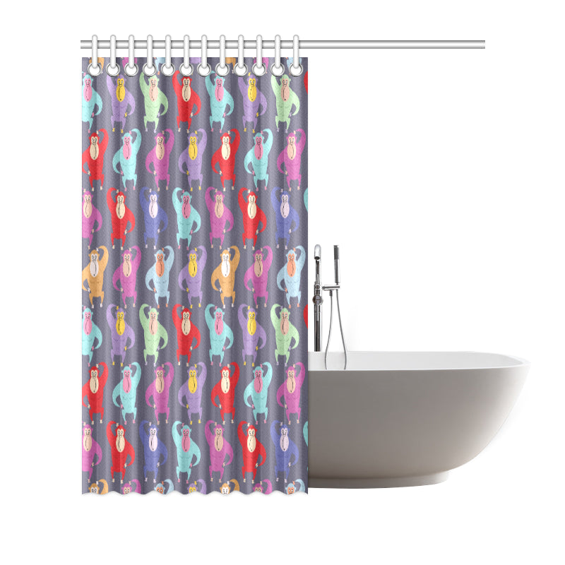 Chimpanzee Pattern Print Design 03 Shower Curtain