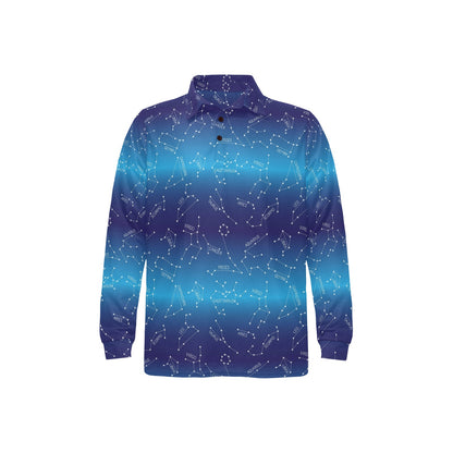Virgo Print Design LKS302 Long Sleeve Polo Shirt For Men's
