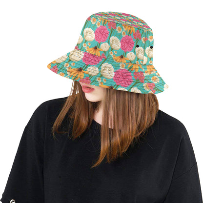 Summer Floral Pattern Print Design SF07 Unisex Bucket Hat