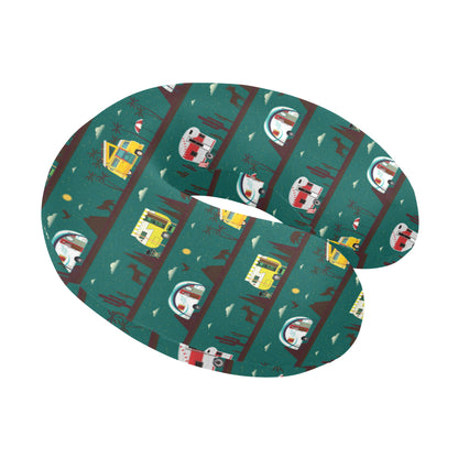 Camper Pattern Print Design 05 U-Shaped Travel Neck Pillow