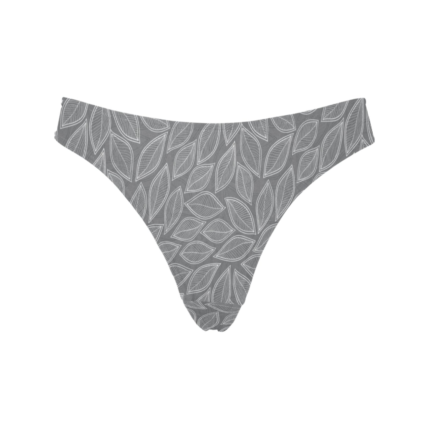 Elm Leave Grey Print Pattern Women's Thongs