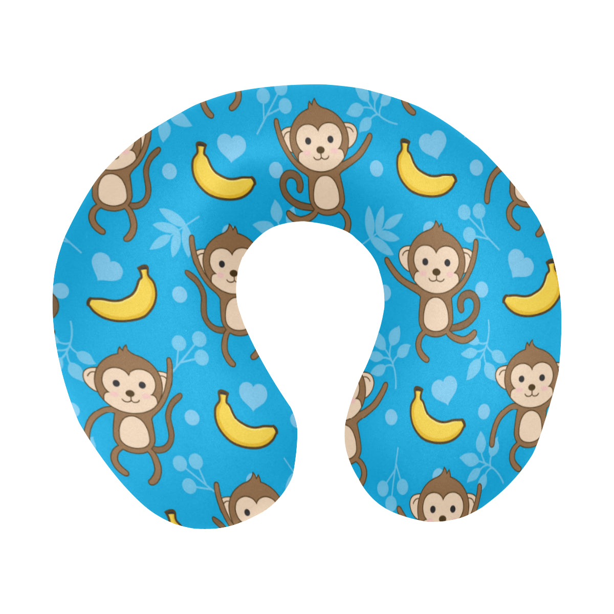 Monkey Pattern Print Design 05 U-Shaped Travel Neck Pillow