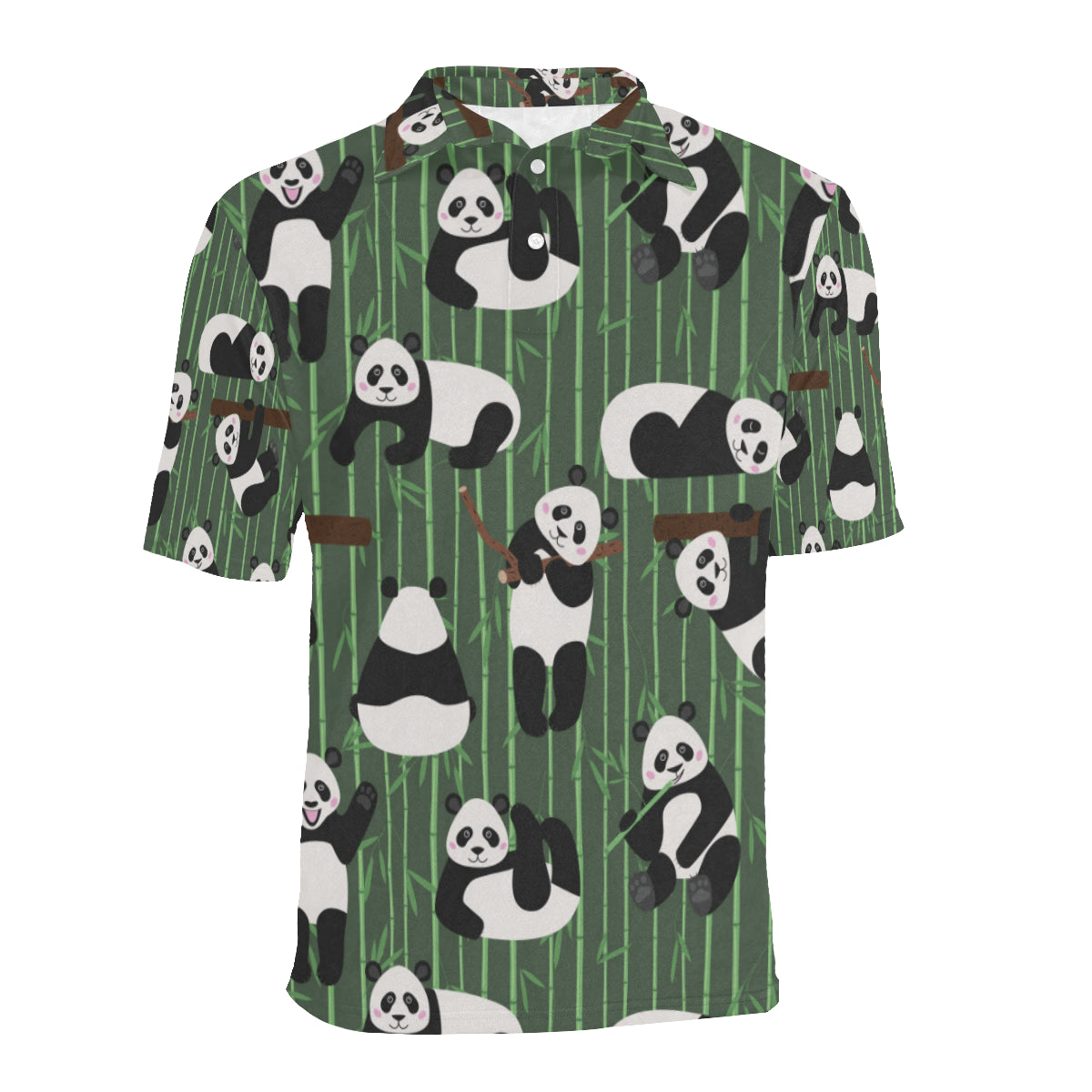 Panda Pattern Print Design A04 Men Polo Shirt
