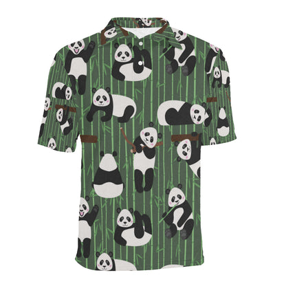 Panda Pattern Print Design A04 Men Polo Shirt