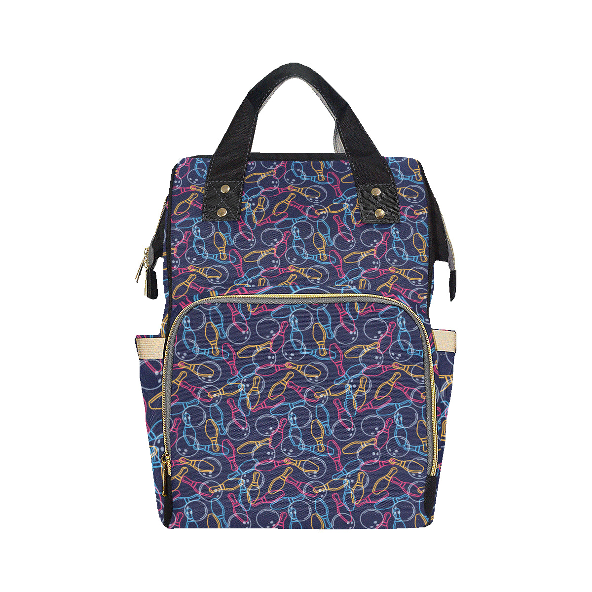 Bowling Pattern Print Design 07 Diaper Bag Backpack