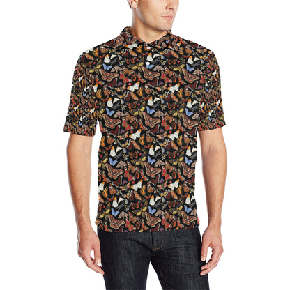 Butterfly Pattern Print Design 08 Men Polo Shirt
