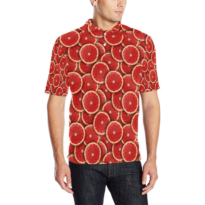 Grapefruit Pattern Print Design GF05 Men Polo Shirt