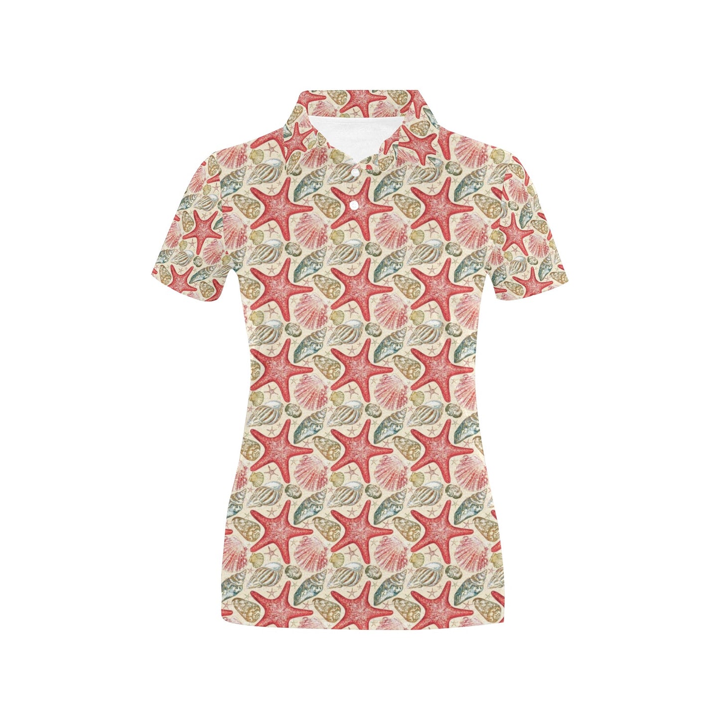 Seashell Print Design LKS301 Women's Polo Shirt