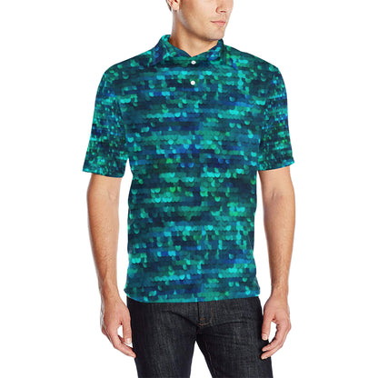 Mermaid Scales Pattern Print Design 06 Men Polo Shirt