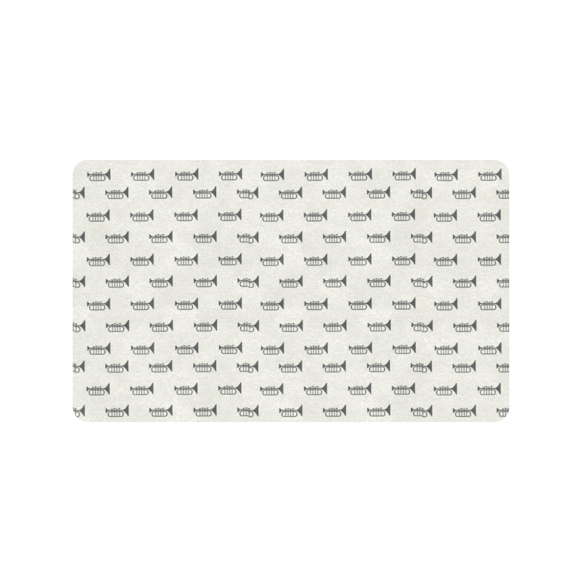 Trumpet Pattern Themed Print Rubber Doormat