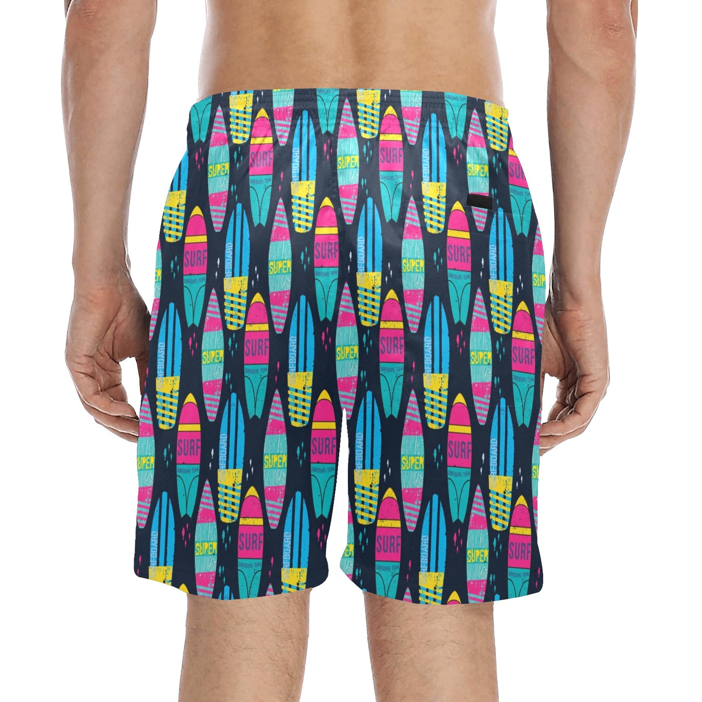 Surfboard Colorful Print Design LKS302 Men's Swim Trunks Beach Shorts