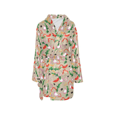 Salad Print Design LKS303 Women's Fleece Robe